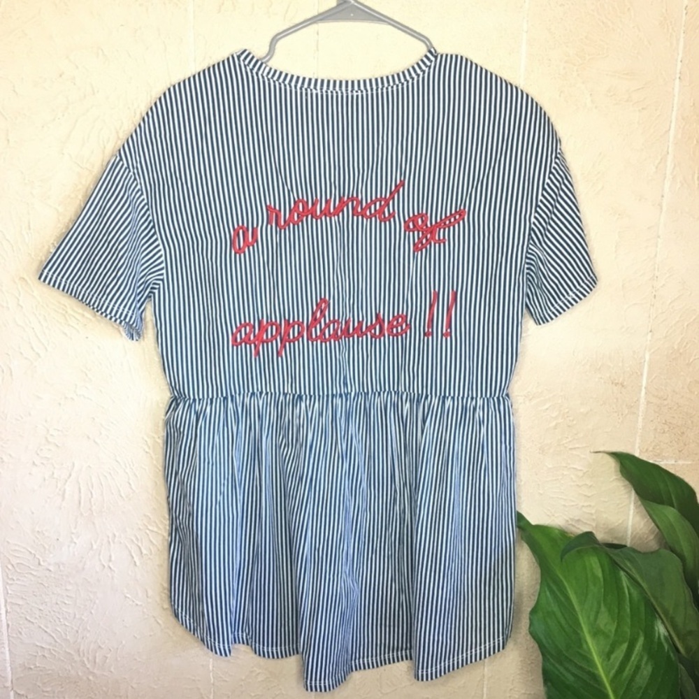 Zara ‘A Round of Applause’ Striped Blouse | Size Small‎